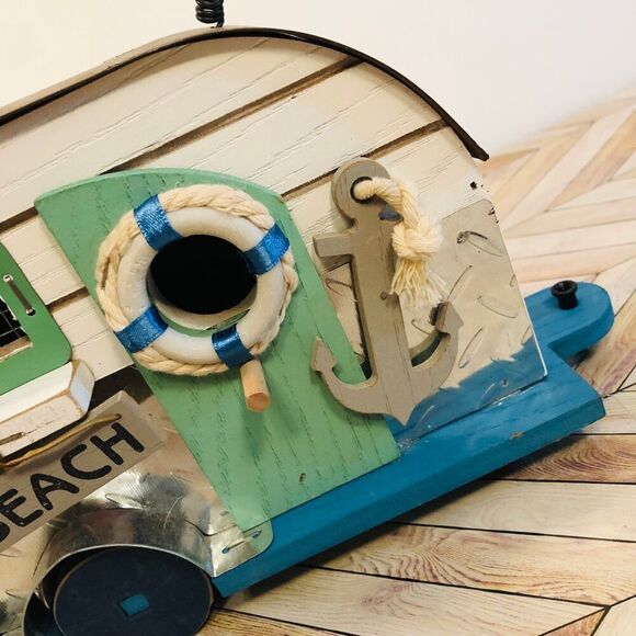 Hobby Lobby Beach Camper Wood Birdhouse Nautical Decor HTF - Picture 7 of 7